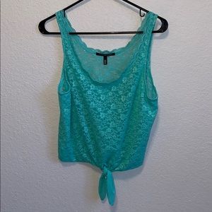 Victoria Secret Green Lace Tank Top